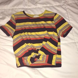 Small Striped Tie up Tee